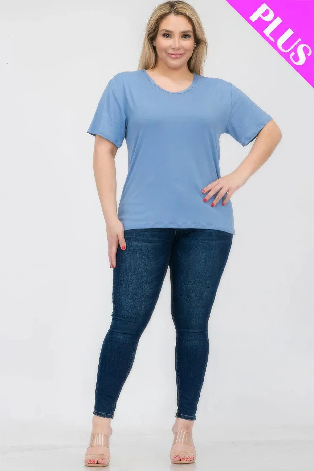 Women's Plus Size Basic Short Sleeve Shirts