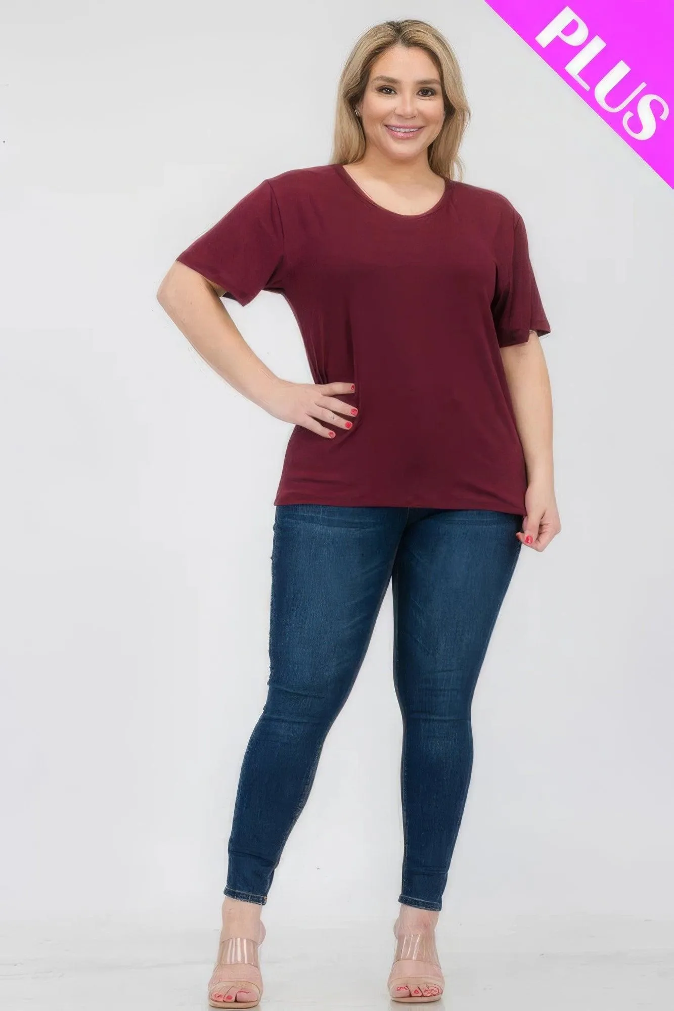 Women's Plus Size Basic Short Sleeve Shirts