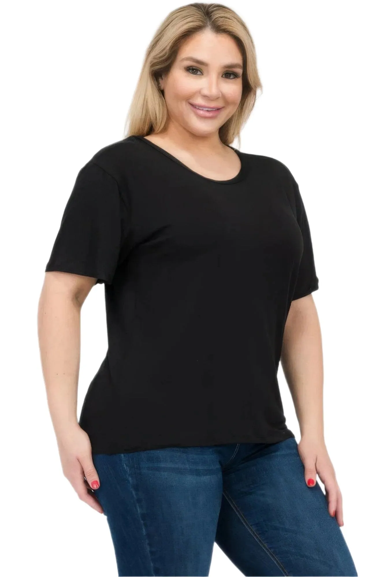 Women's Plus Size Basic Short Sleeve Shirts