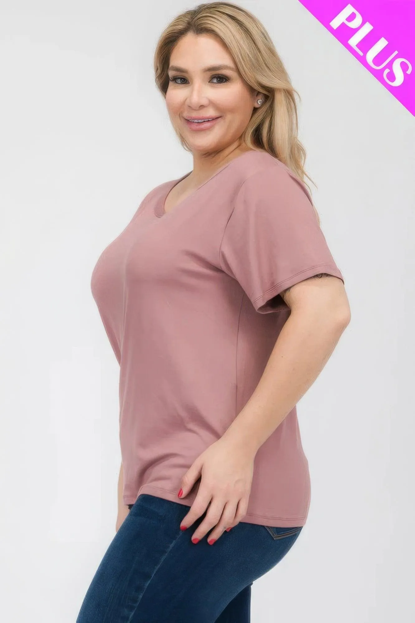 Women's Plus Size Basic Short Sleeve Shirts