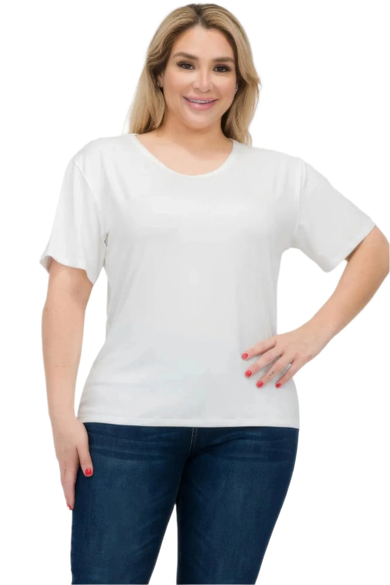 Women's Plus Size Basic Short Sleeve Shirts