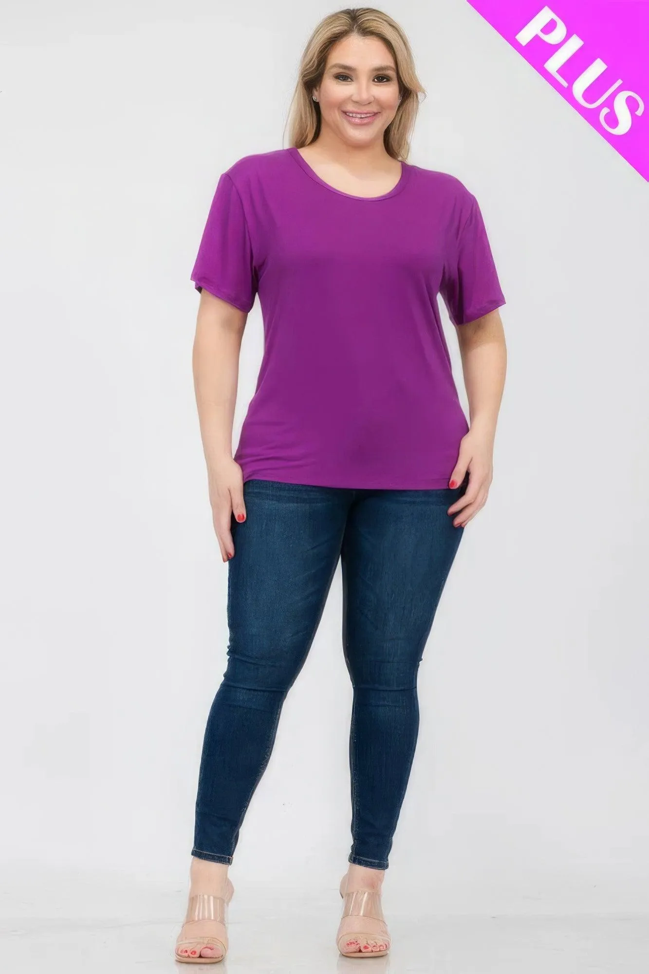 Women's Plus Size Basic Short Sleeve Shirts