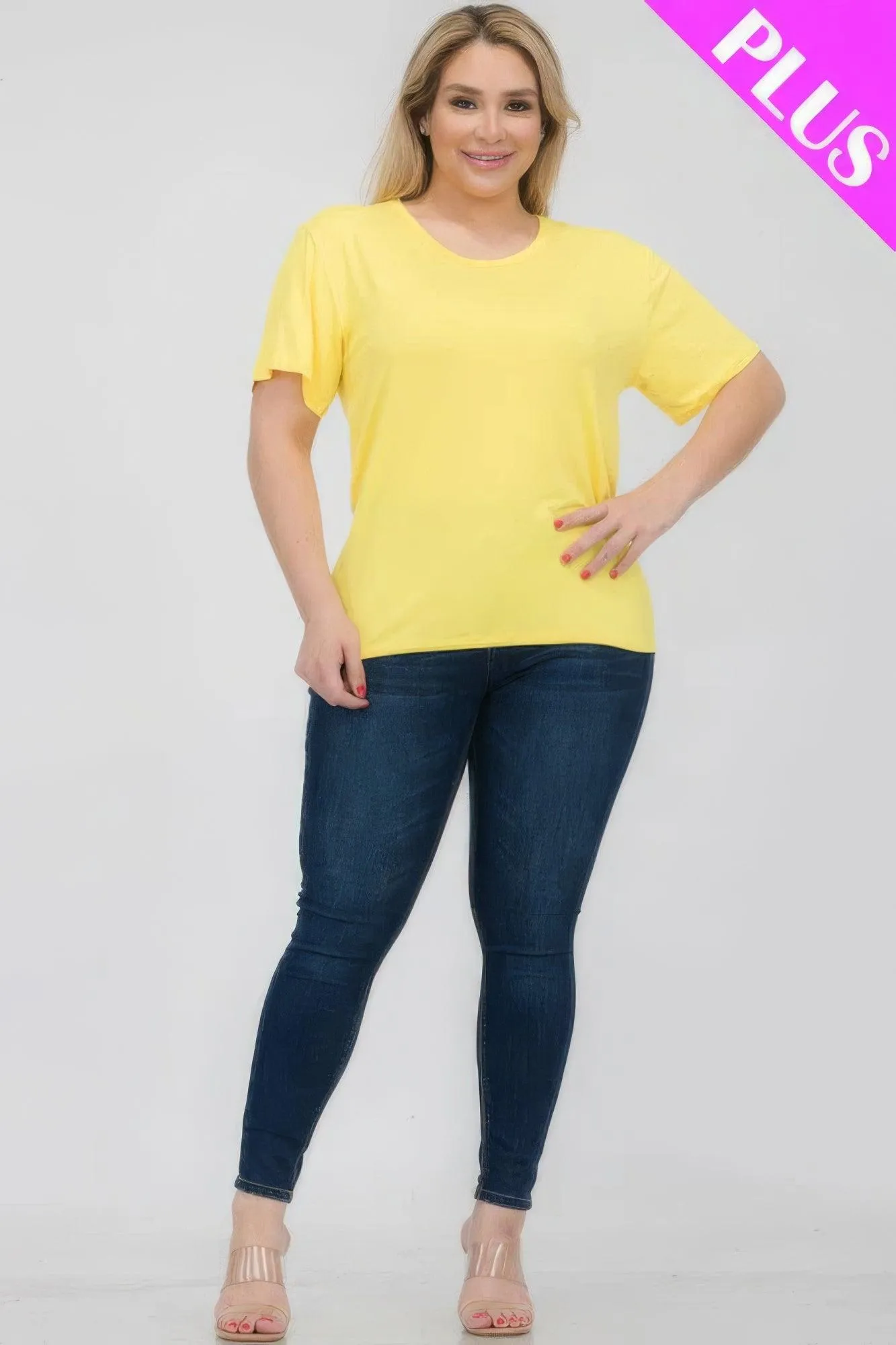 Women's Plus Size Basic Short Sleeve Shirts