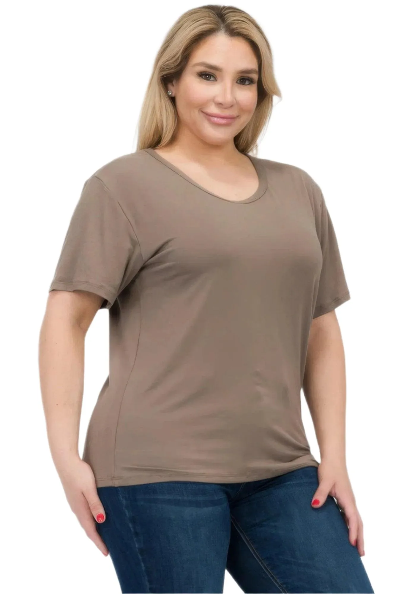 Women's Plus Size Basic Short Sleeve Shirts