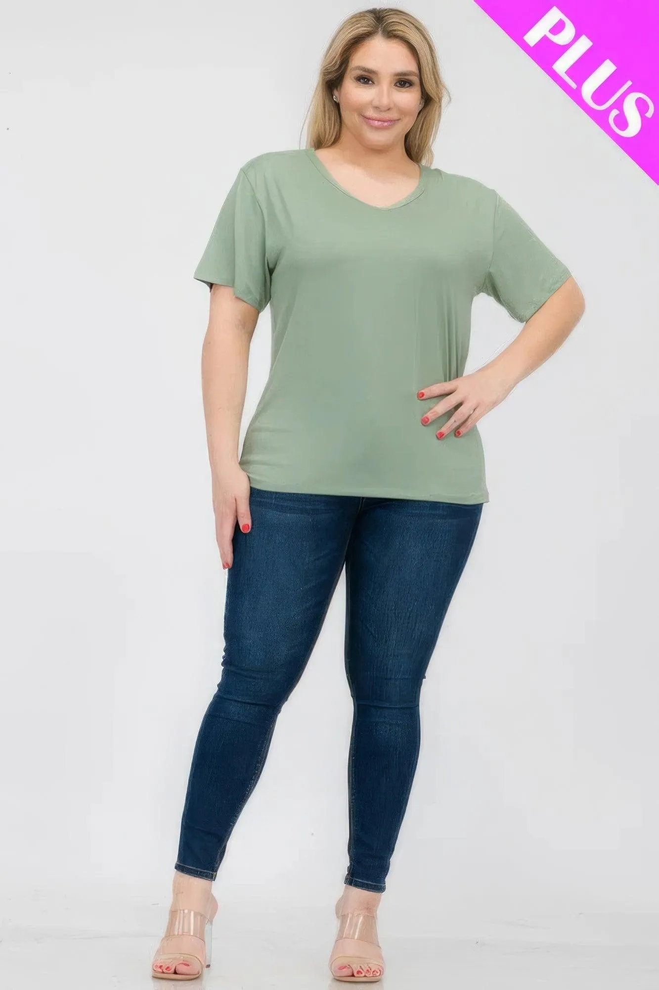 Women's Plus Size Basic Short Sleeve Shirts