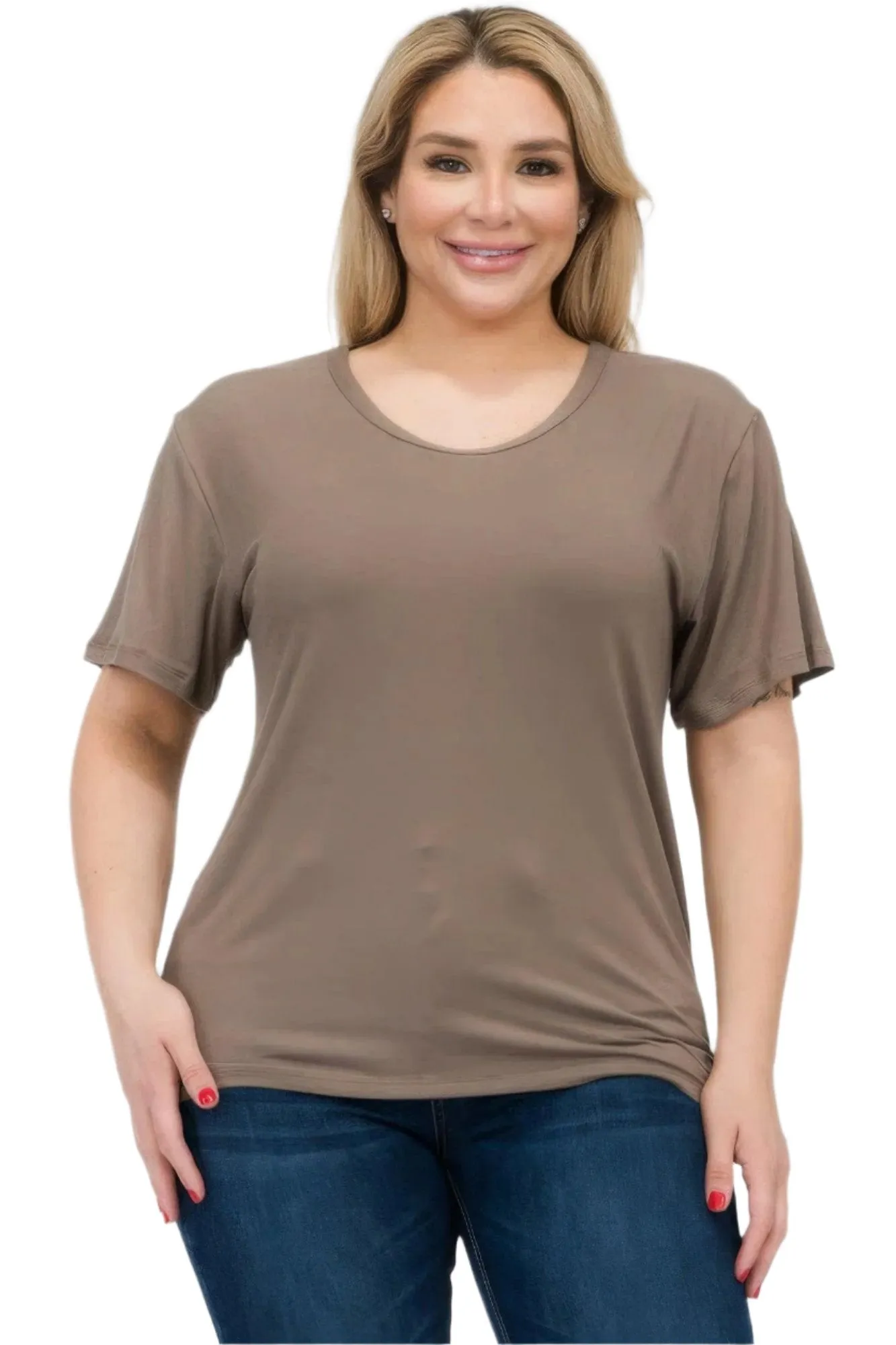 Women's Plus Size Basic Short Sleeve Shirts