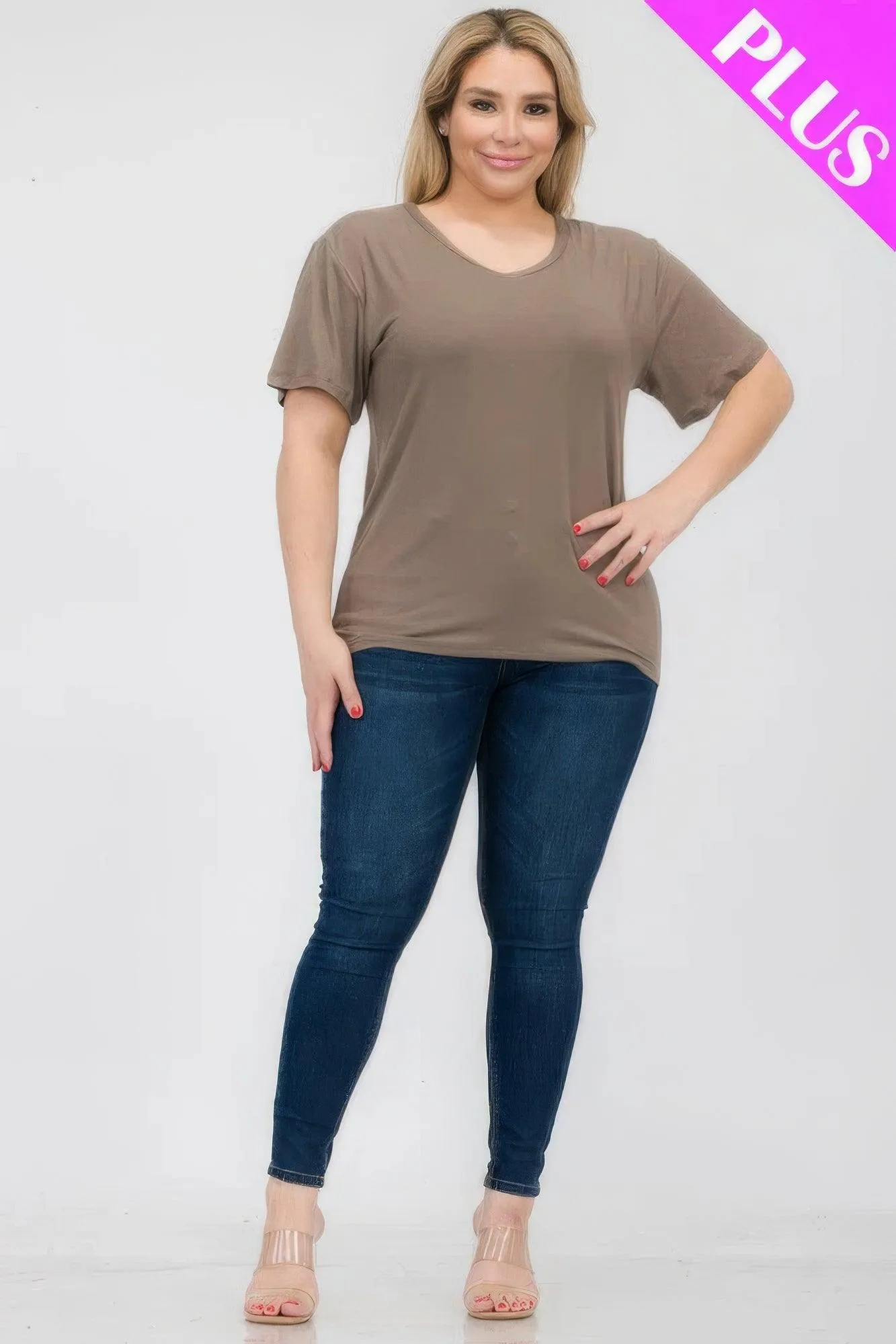 Women's Plus Size Basic Short Sleeve Shirts