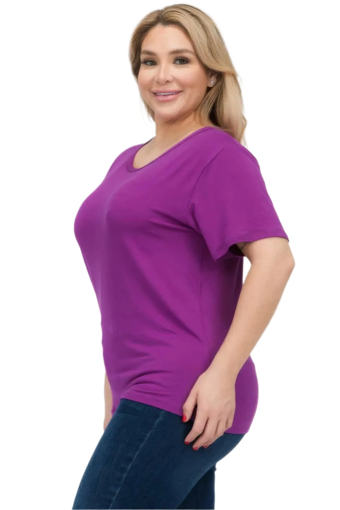 Women's Plus Size Basic Short Sleeve Shirts