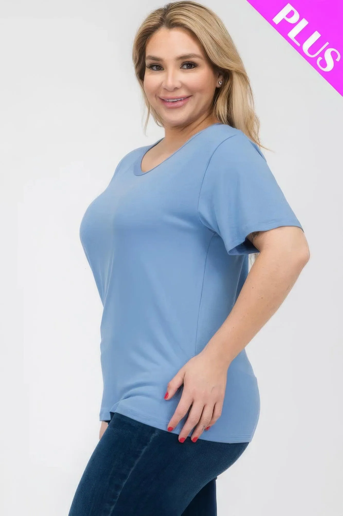 Women's Plus Size Basic Short Sleeve Shirts