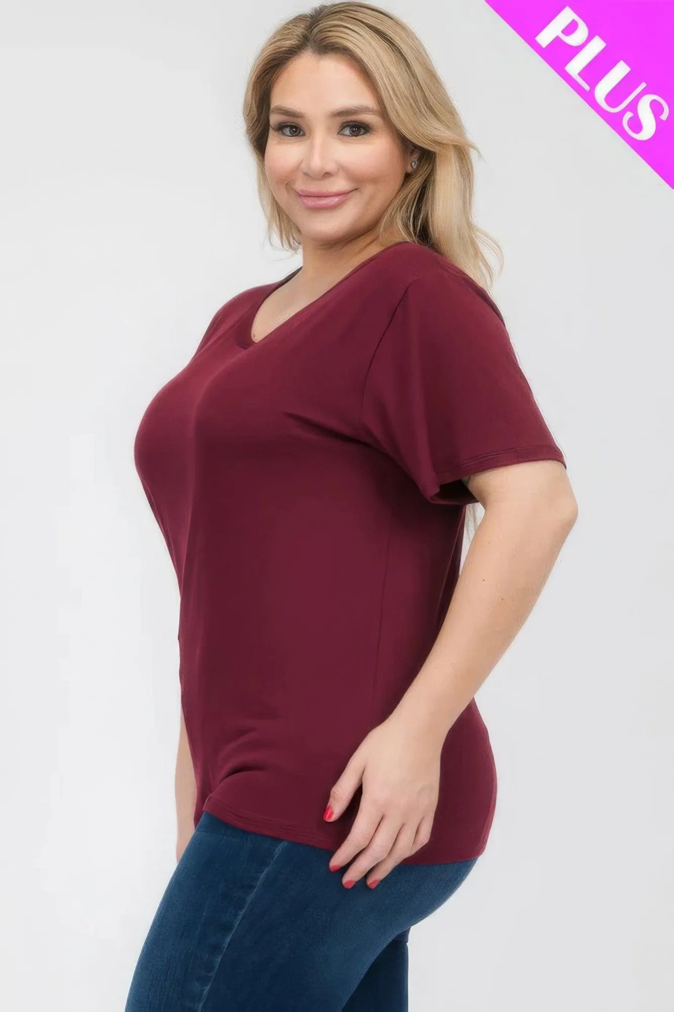 Women's Plus Size Basic Short Sleeve Shirts