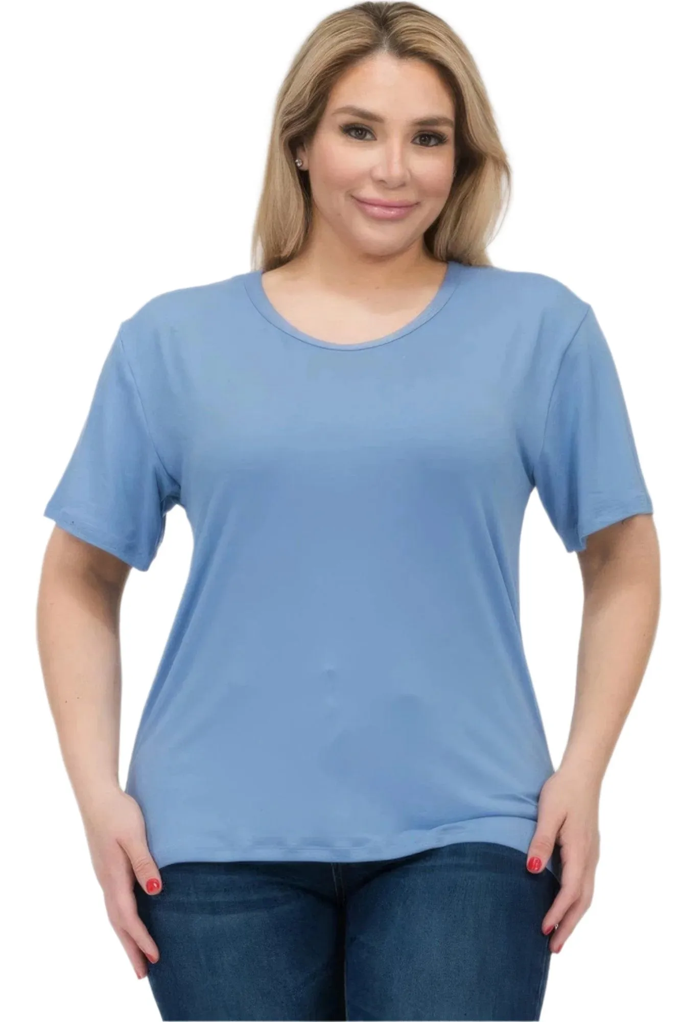 Women's Plus Size Basic Short Sleeve Shirts