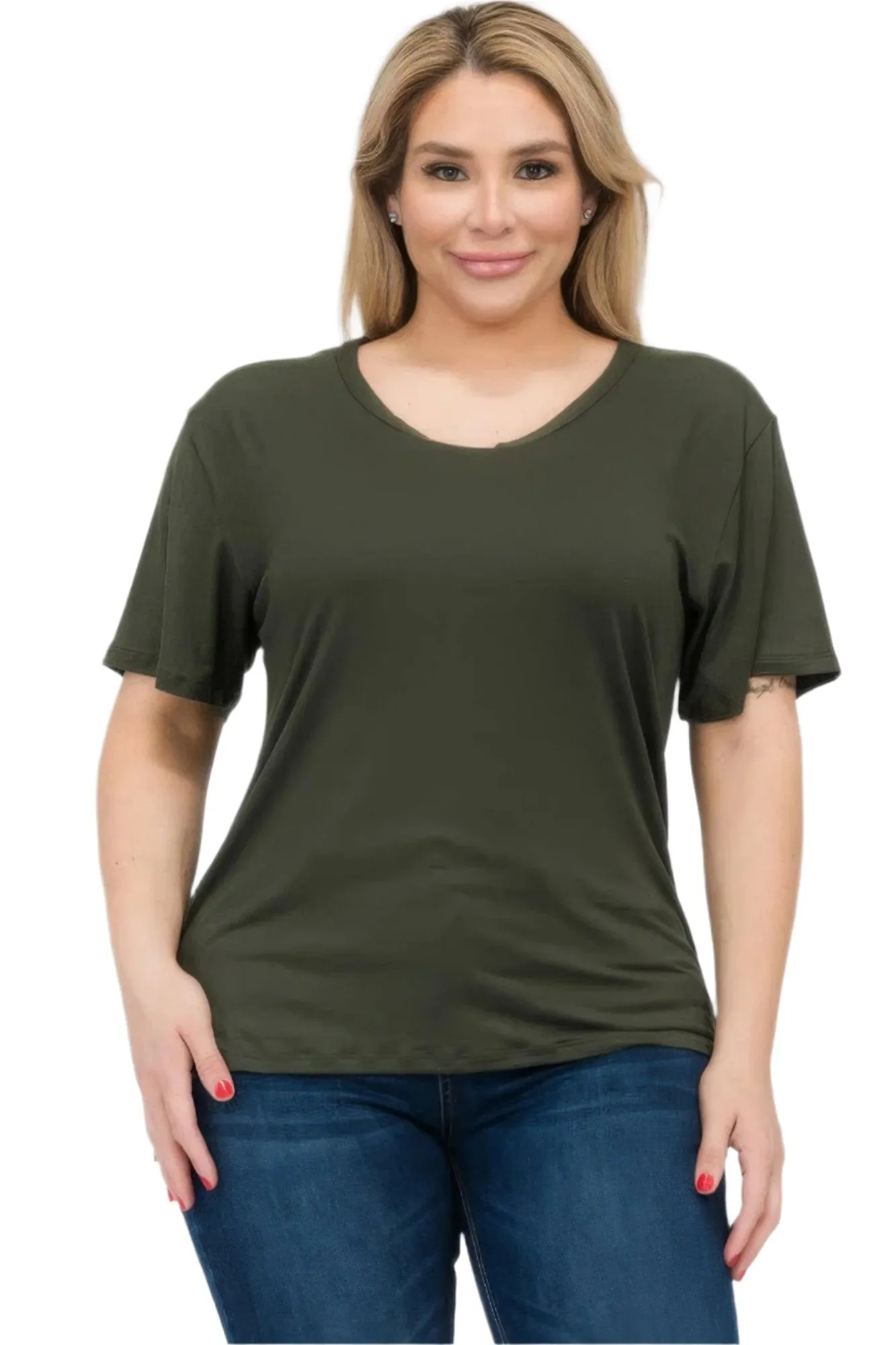 Women's Plus Size Basic Short Sleeve Shirts