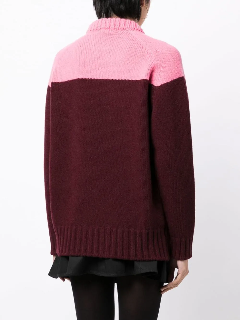 wool two-tone knitted jumper